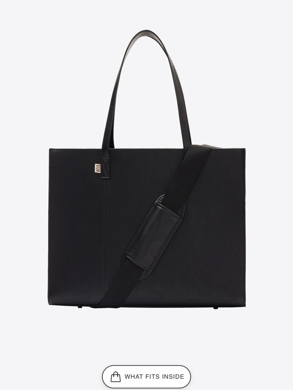 BEIS Black Work Tote Removable Shoulder Strap